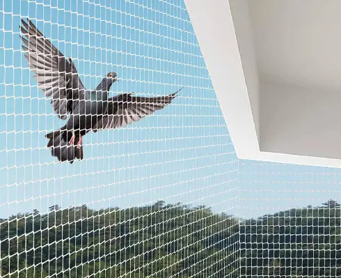 Finished balcony safety net view from inside